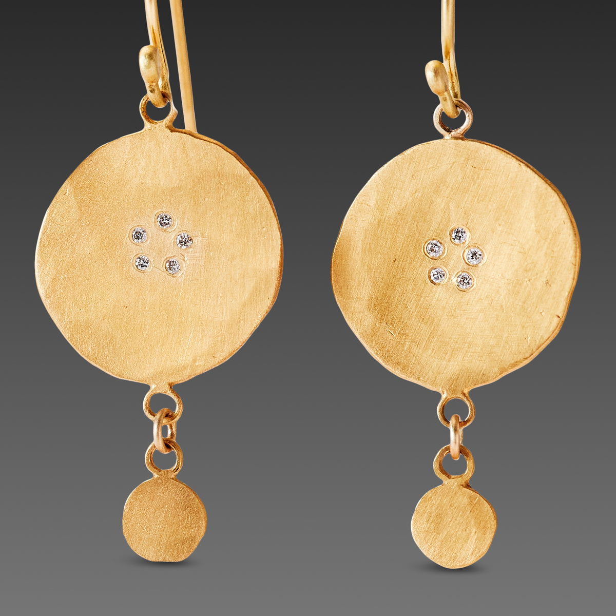Daira drops by Lunar James | Dainty hammered moon drop earrings – Pearls &  Pomegranates